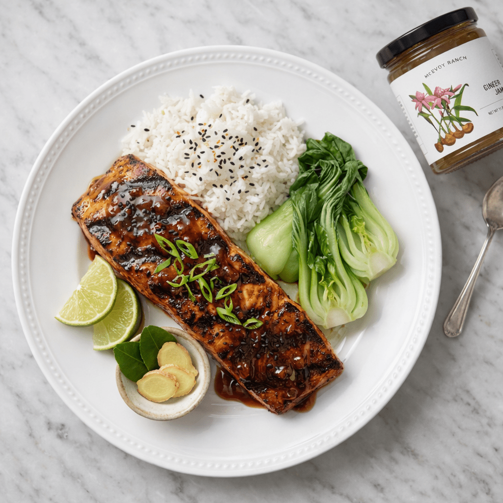 Ginger Jam Miso Glazed Salmon