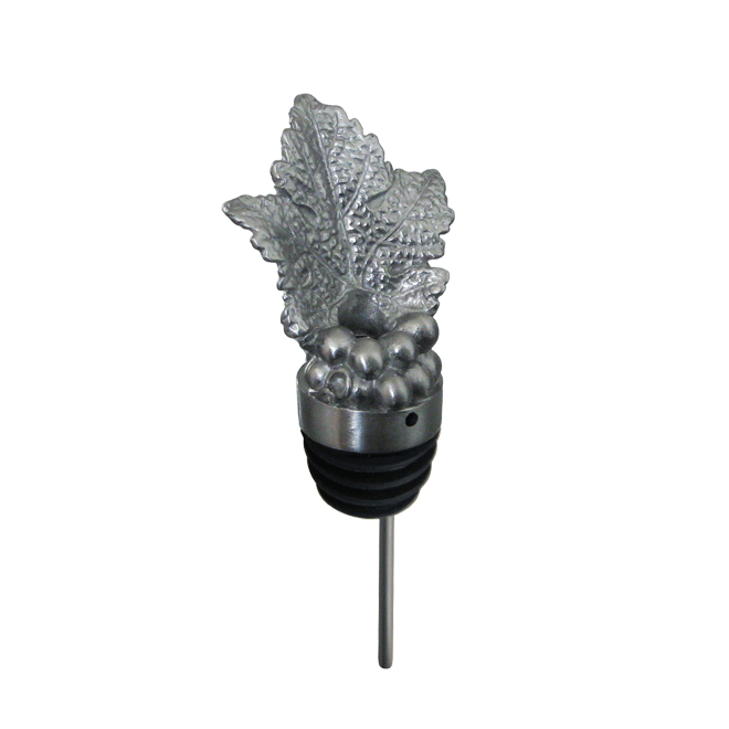silver grapeleaf pourer with rubber fitting