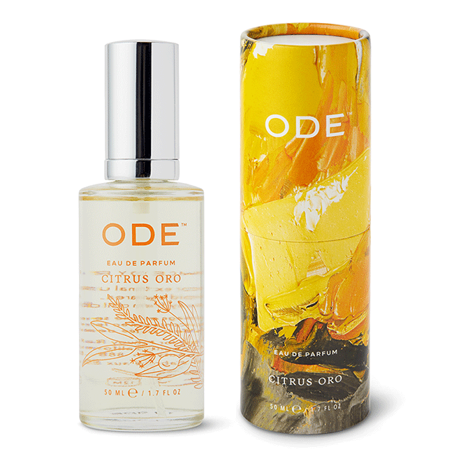 citrus parfume in a bottle