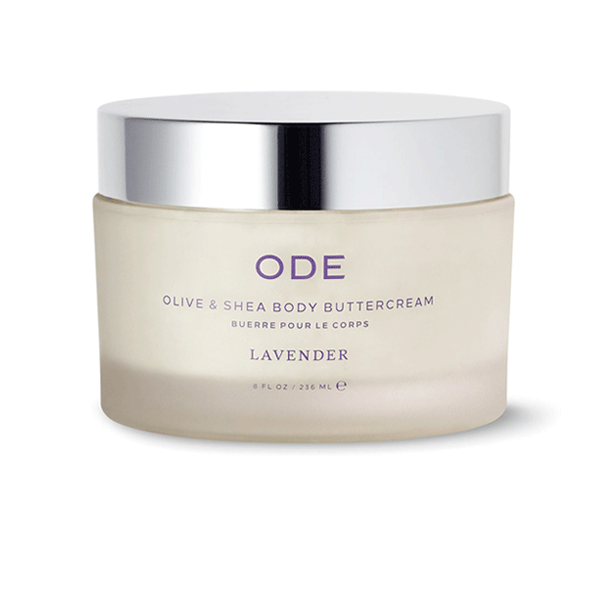 olive and shea body buttercream lavander in a jar