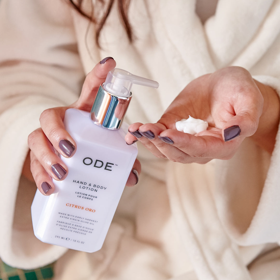 citrus body lotion in a bottle