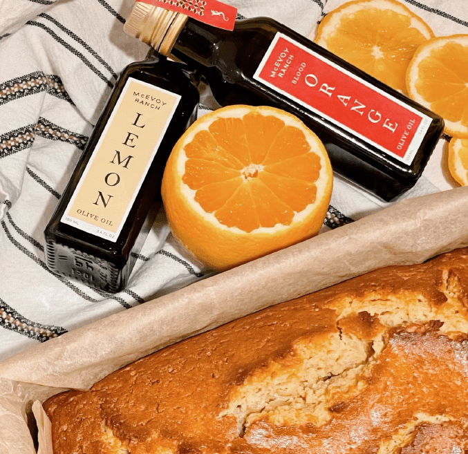 Blood Orange Olive Oil Lemon Curd Rosemary Cake