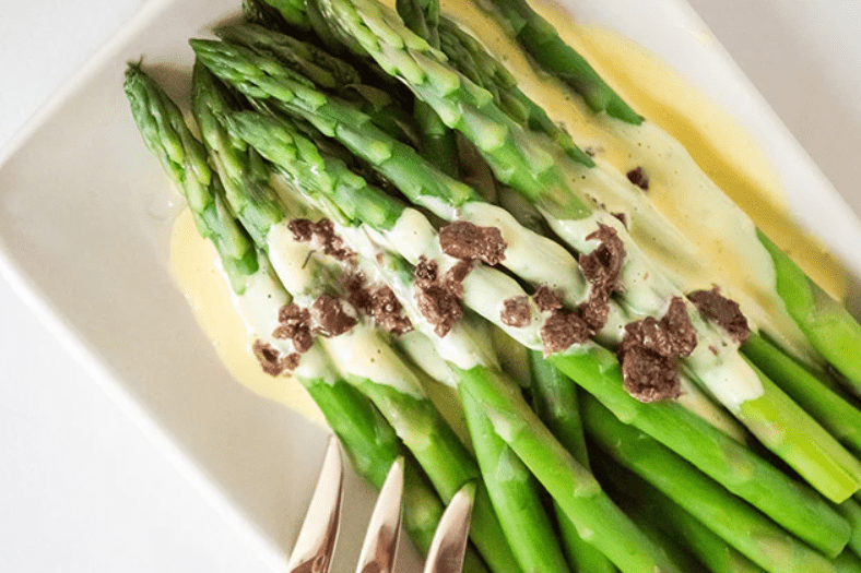 Olive Oil Hollandaise and Asparagus