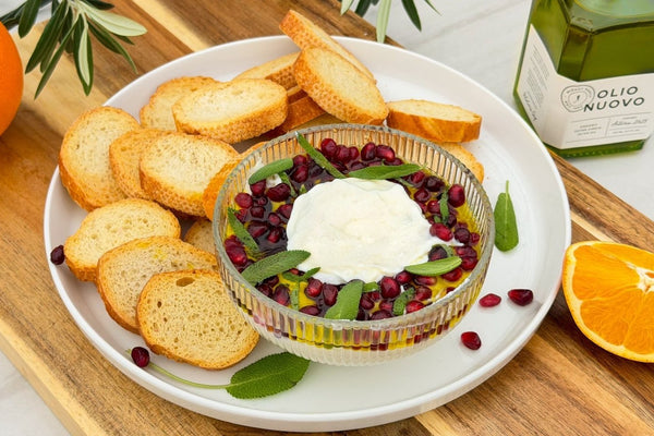 Whipped Ricotta with Pomegranate & Organic Olio Nuovo