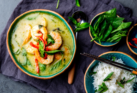 Thai Lime Shrimp with Green Curry Sauce