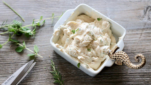 Jalapeño Olive Oil Mashed Potatoes with Cilantro Pesto