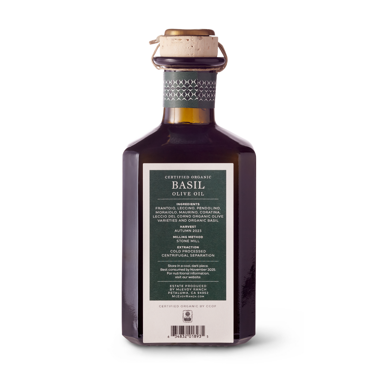 Organic Basil Olive Oil 375 ML