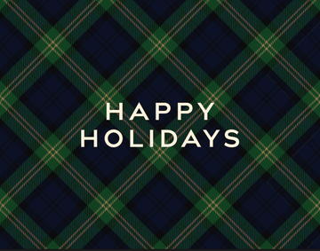Happy Holidays: Plaid occasion card