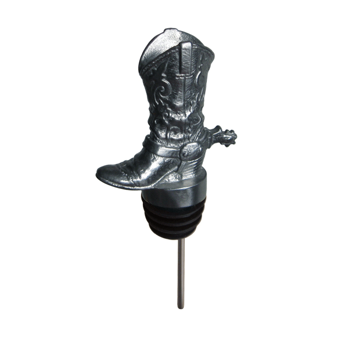 silver cowboy pourer with rubber fitting