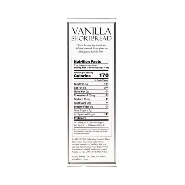 Rustic Bakery Vanilla Bean Shortbread Cookies